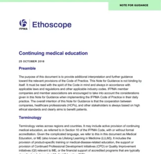 Note for Guidance: Continuing medical education